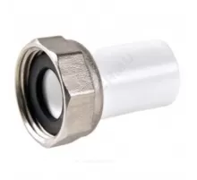 Штуцер PP-R комбинированный белый Дн 20х3/4" с накидной гайкой VALFEX 10136020