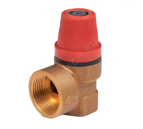 Клапан предохранительный пружинный угловой латунь 3008 Ду 15х15 Ру10 ВР G1/2"хG1/2" Рн=1.5 Aquasfera 3008-01