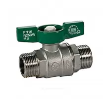 Кран шаровой латунь хром R253W Ду 10 Ру42 НР бабочка зеленая Giacomini R253WX002