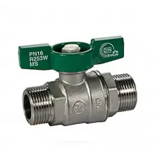 Кран шаровой латунь хром R253W Ду 10 Ру42 НР бабочка зеленая Giacomini R253WX002