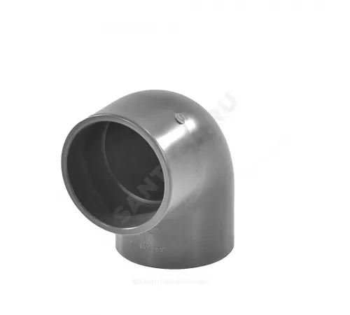 Отвод ПВХ Дн 110х90гр Ру16 серый напорный под клеевое соединение Aquaviva ELW11090