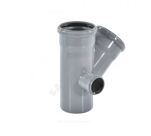 Крестовина PP-H 2-плоскостная левая серая Дн 110х110х50х45гр б/нап в/к RTP (РосТурПласт) 36537