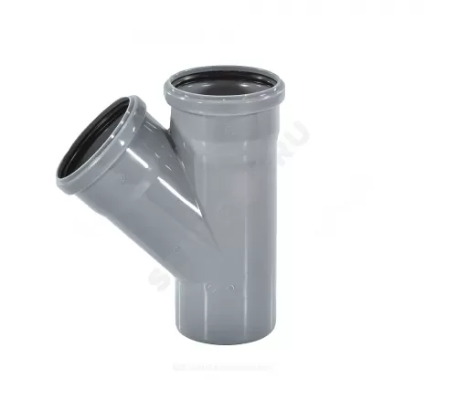 Крестовина PP-H 2-плоскостная левая серая Дн 110х110х50х45гр б/нап в/к RTP (РосТурПласт) 36537