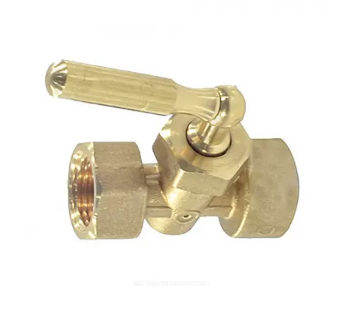 Кран для манометра 3-ходовой латунь 151 Ду 15 Ру16 ВР G1/2" с рукояткой без фланца Icma 90151AD05