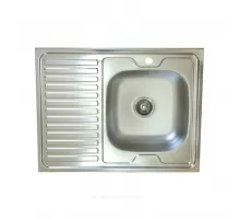 Мойка правосторонняя накладная 800х600х130мм сталь нержавеющая AISI 430 без сифона выпуск 1 1/2" Владикс V-401