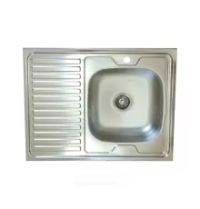 Мойка правосторонняя накладная 800х600х130мм сталь нержавеющая AISI 430 без сифона выпуск 1 1/2" Владикс V-401