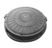 Люк полимер (легкий) черный круглый 750х630 h=115мм m=46кг 30кН с двумя крышками ПП-630 ГТС ТехПласт