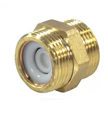 Ниппель латунь Ду 20 (3/4") со встроенным обратным клапаном НР R189V Giacomini R189VY004