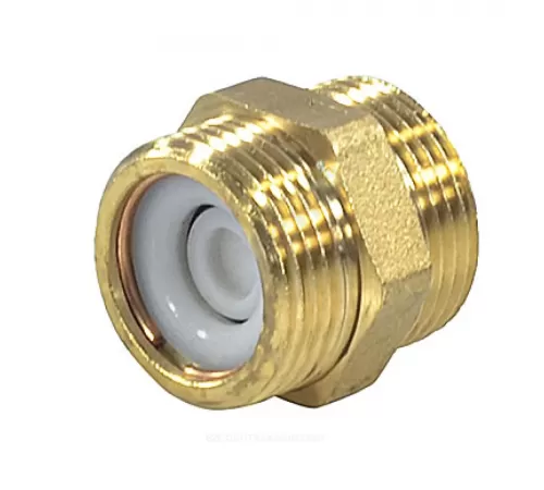 Ниппель латунь Ду 20 (3/4") со встроенным обратным клапаном НР R189V Giacomini R189VY004
