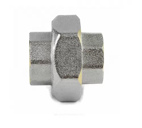 Соединитель латунь никель американка Ду 15 (1/2") прямой ВР/ВР 9012 ГОСТ 32585-2013 Aquasfera 9012-01