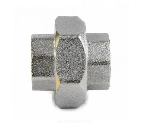 Соединитель латунь никель американка Ду 15 (1/2") прямой ВР/ВР 9012 ГОСТ 32585-2013 Aquasfera 9012-01