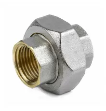 Соединитель латунь никель американка Ду 15 (1/2") прямой ВР/ВР 9012 ГОСТ 32585-2013 Aquasfera 9012-01