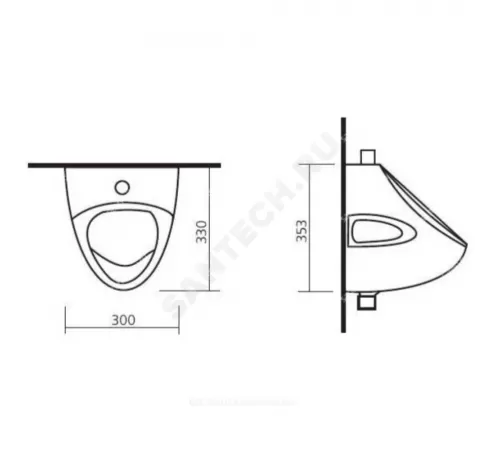 Писсуар настенный Орион белый Sanita PS/Orion/Mech/WHT.G/S1