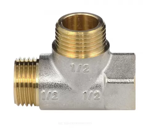 Тройник латунь никель Ду 20 (3/4") ВР/НР/НР Aquasfera 9035-02