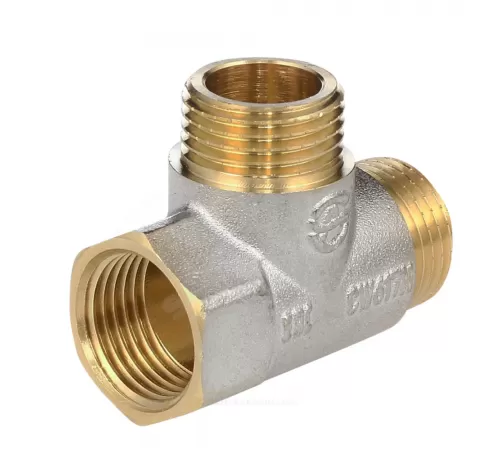 Тройник латунь никель Ду 20 (3/4") ВР/НР/НР Aquasfera 9035-02
