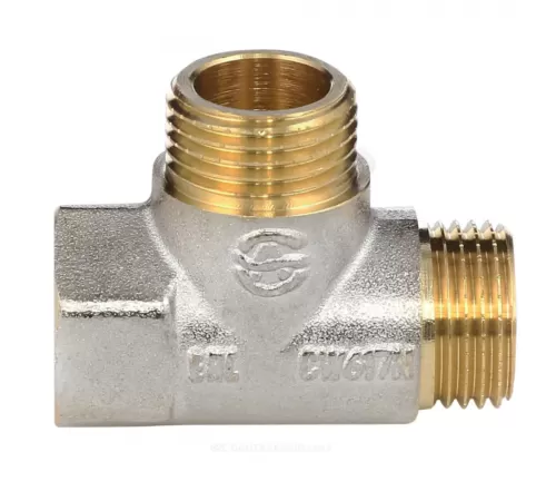 Тройник латунь никель Ду 20 (3/4") ВР/НР/НР Aquasfera 9035-02