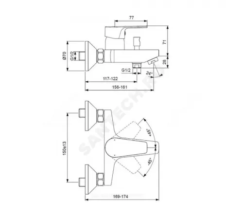 Промо-комплект для ванны с душем ESLA Ideal Standard BC264AA