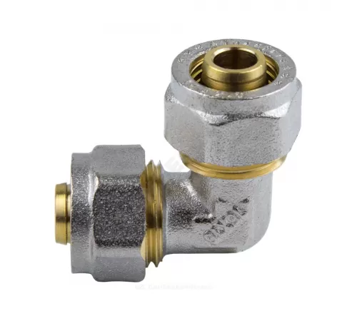 Угольник МП латунь никель обжим Дн 26х90гр ГОСТ 32415-2013 7005 Aquasfera 7005-03