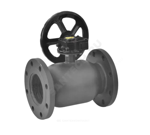 Кран шаровой сталь 11с67п Ду 150 Ру25 фл L=380мм с редуктором FORTECA 183.2.150.025