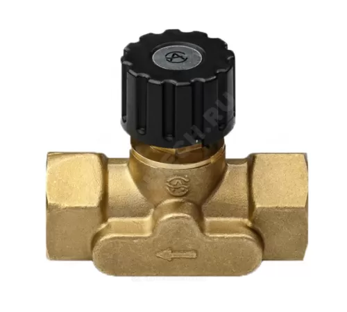 Клапан балансировочный ручной латунь 2014 Ду 32 G1 1/4" Ру16 Тмакс=120 оС ВР Kvs=6.3м3/ч без ниппелей EURO Aquasfera 2014-04