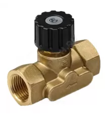 Клапан балансировочный ручной латунь 2014 Ду 15 G1/2" Ру16 Тмакс=120 оС ВР Kvs=1.6м3/ч без ниппелей EURO Aquasfera 2014-01