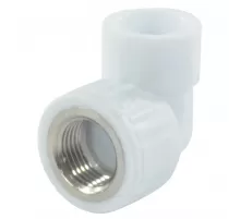 Угольник PP-R комбинированный белый Дн 25х3/4" ВР VALFEX 10125025