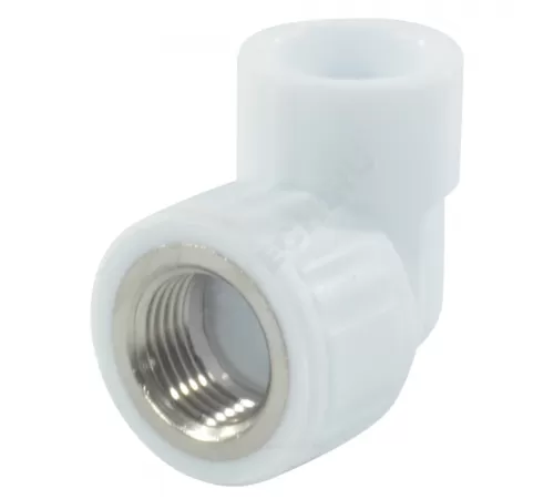 Угольник PP-R комбинированный белый Дн 25х3/4" ВР VALFEX 10125025