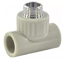 Тройник PP-R комбинированный серый Дн 32х3/4" НР VALFEX 10128132Г