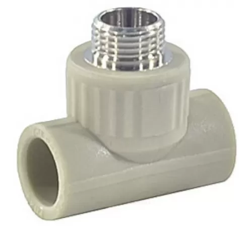 Тройник PP-R комбинированный серый Дн 32х3/4" НР VALFEX 10128132Г