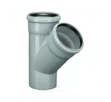 Тройник PP-H переходной серый Дн 110х50х87гр б/нап в/к Политэк 201587