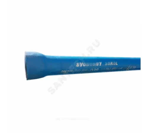 Труба чугун ВЧШГ Тайтон Ду 100 L=6м раструбная с ЦПП с наружным цинково-алюминиевым и лаковым покрытием Свободный Сокол