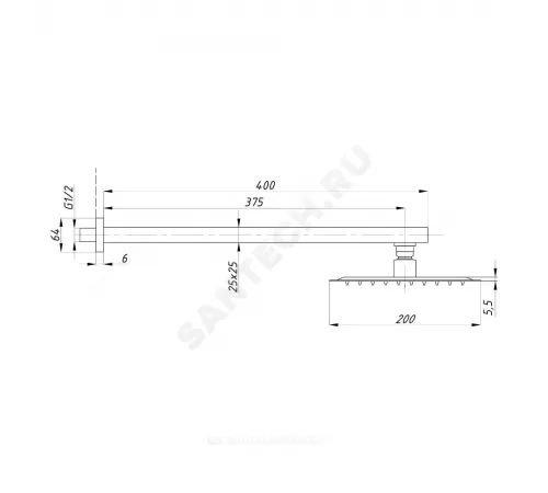 Смеситель встраиваемый для душа одноручный CUBE ПСМ-CB-01 Профсан PSM-CB-01