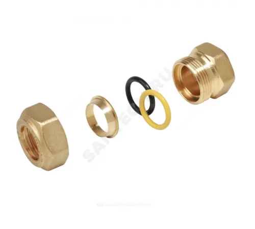 Переходник латунь для медных труб Дн 16х1/2" обжим/ВР R180F Giacomini R180FY115