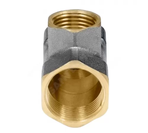 Тройник латунь никель переходной Ду 25х15х25 (1"х1/2"х1") ВР/ВР 9008 ГОСТ 32585-2013 Aquasfera 9008-02