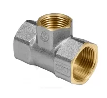 Тройник латунь никель переходной Ду 25х20х25 (1"х3/4"х1") ВР/ВР 9008 ГОСТ 32585-2013 Aquasfera 9008-03