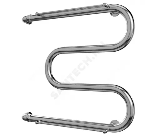 Полотенцесушитель водяной нерж сталь М-образный (1") НР с полочкой 600х700мм боковое подключение Терминус 4620768880568