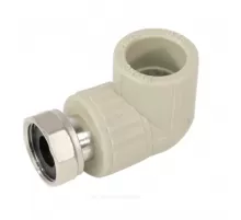 Угольник PP-R комбинированный серый Дн 20х3/4" с накидной гайкой VALFEX 10138120Г