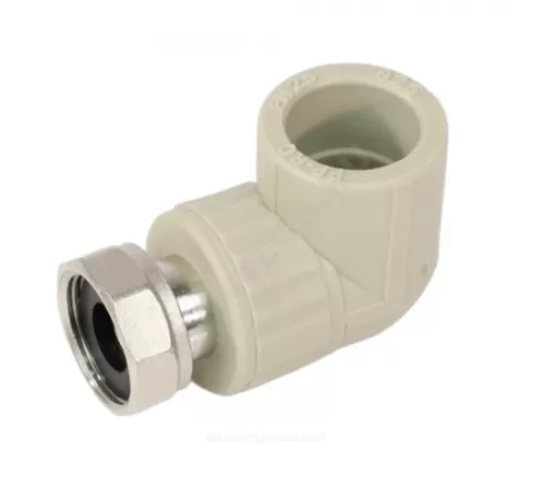 Угольник PP-R комбинированный серый Дн 20х3/4" с накидной гайкой VALFEX 10138120Г