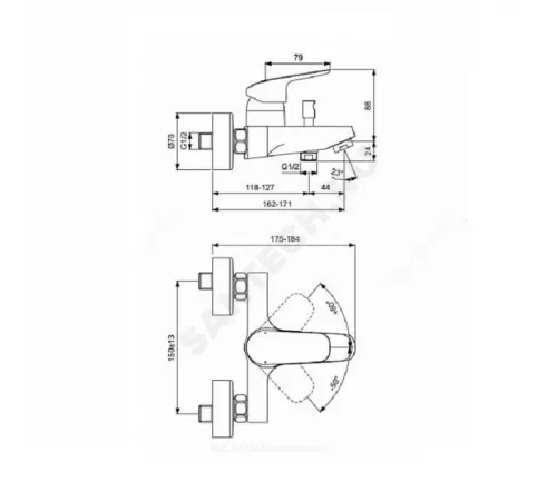 Промо-комплект для ванны с душем CERAFLEX Ideal Standard BD001AA