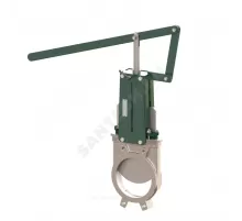 Задвижка шиберная односторонняя нерж VG6400-02MM Ду 125 Ру10 межфл с рычагом уплотнение: металл Tecofi VG6400-02MM0125