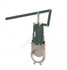 Задвижка шиберная односторонняя нерж VG6400-02MM Ду 100 Ру10 межфл с рычагом уплотнение: металл Tecofi VG6400-02MM0100