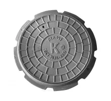 Люк чугун канализационный (К) Л (легкий) А15 круглый m=47кг h=50мм Л(А15)-1-60 ГОСТ 3634-2019 ДПК