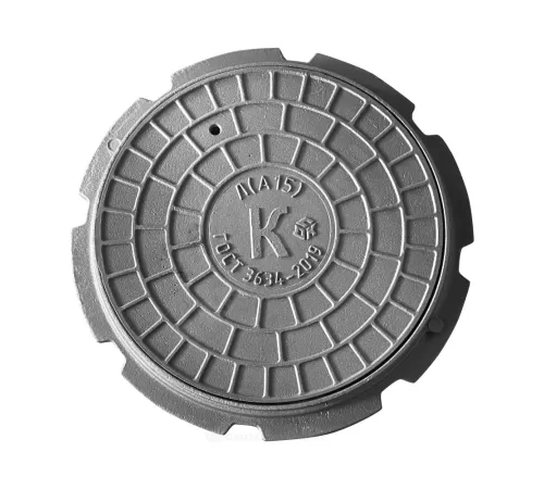 Люк чугун канализационный (К) Л (легкий) А15 круглый m=47кг h=50мм Л(А15)-1-60 ГОСТ 3634-2019 ДПК