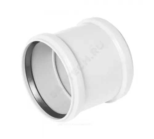 Муфта НПВХ двухраструбная белая Дн 50 б/нап бесшумная в/к ШУМЭКС Хемкор 2391070