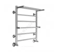 Полотенцесушитель водяной нерж сталь Лесенка (1/2") ВР с полочкой 500х600мм 6П нижнее подключение Анкона Терминус 4670078529954