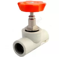 Клапан (вентиль) PP-R запорный серый Дн 32х90гр внутренняя пайка VALFEX 10146032Г