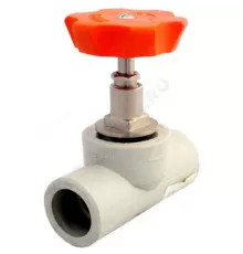 Клапан (вентиль) PP-R запорный серый Дн 25х90гр внутренняя пайка VALFEX 10146025Г