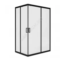 Ограждение душевое Universal PRO BLACK 1200х800х1850 мм без поддона прозрачное стекло МетаКам KKS_014548