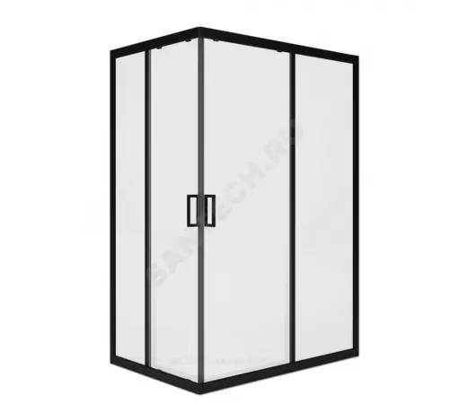 Ограждение душевое Universal PRO BLACK 1200х800х1850 мм без поддона прозрачное стекло МетаКам KKS_014548