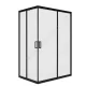 Ограждение душевое Universal PRO BLACK 1200х800х1850 мм без поддона прозрачное стекло МетаКам KKS_014548